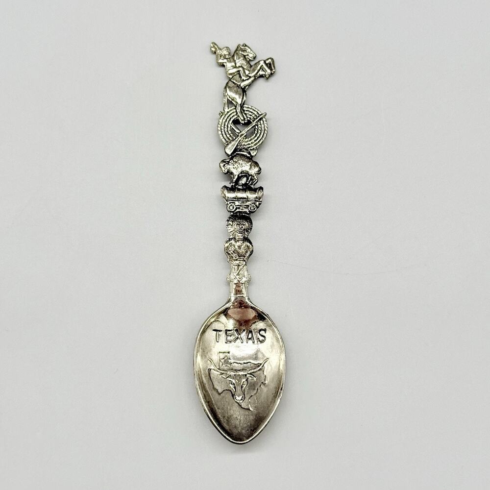 Texas State Japan Made Silver Vintage Mini Souvenir Spoon 5"